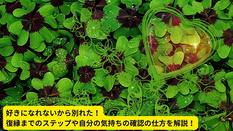 好きになれないから別れた！復縁までのステップや自分の気持ちの確認の仕方を解説！